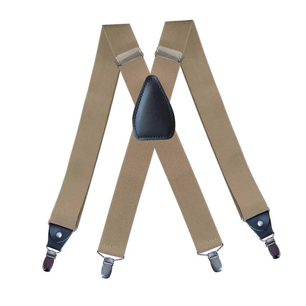 Herreseler Elastiske Stropper Solid Kraftig 4 Klips Justerbar Unisex Sort Beige