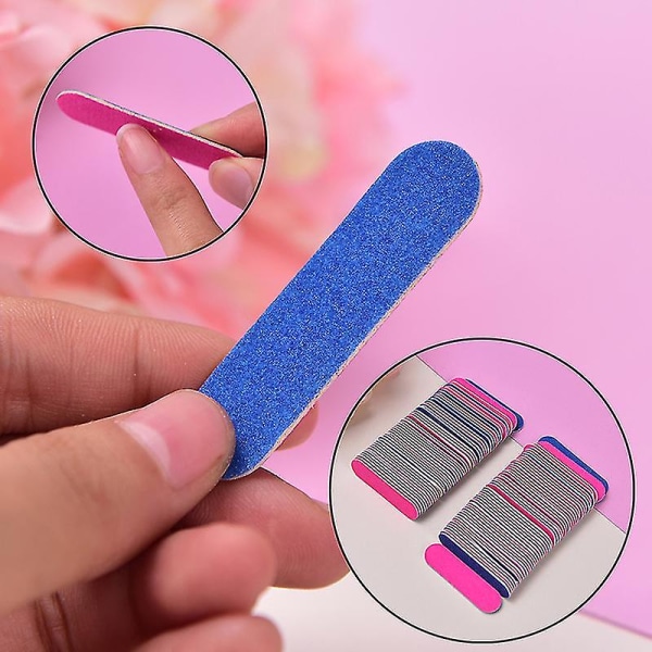 100 st mini nagelfilar Nail Engångs Nagelband Remover Buffers Nail Art Tools