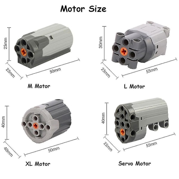 Moc Power Functions Motorpakke M/l/xl/servo Motor Mould King Forbedret Aa Aaa Batteriboks Tekniske Dele Diy Bil Lastbil Power Up 4 Servo red