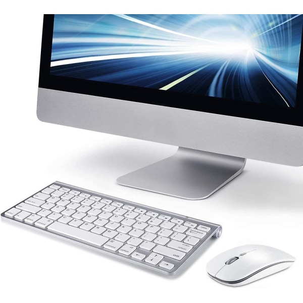 Trådløst tastatur og mus kompatibel med Apple iMac Windows eller Android 24G trådløs JGV