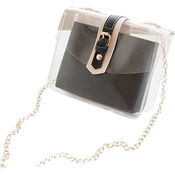 Gennemsigtig Crossbody Taske Gennemsigtig Crossbody Taske 1Pc Piger Rød Opbevaring Transparent Kæde Fashion Crossbody Taske Kvinder Casual Skulder Elegant Dametaske Gennemsigtig