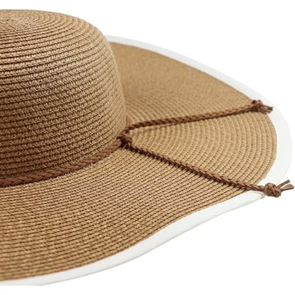 Bredbrättad hatt Fedora för kvinnor Bältespänne Retro Panama Floppy Hat