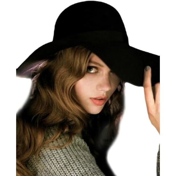 Kvinder Piger Uld Filt Bred Skygge Bowler Hat Fedora Elegant Floppy Cloche Capeline