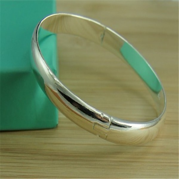 Ny 925 Sterling Sølv Enkelt Iris Armbånd Bangle Til Kvinder Smykker Gave N Resizable