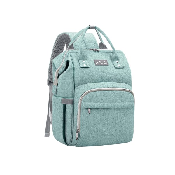 Baby Resväska, vattentät skötväska Oxford-väskor, ryggsäck med stor kapacitet med 1 skötunderlägg och 2 barnvagnsremmar - Cyan