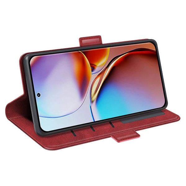 För Motorola Moto X40 5g/edge 40 Pro 5g/edge+ (2023) Plånbok Läder Cover Calf Texture Telefonställ Case Red