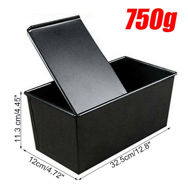 750g Non-stick Loaf Pan Rectangle Bakform Tårta Toast Form Bricka + Lock