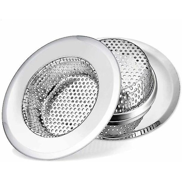 2-pack diskhossil i rostfritt stål, avloppssil, filterkorg, sopsil, avfallsuppsamlare
