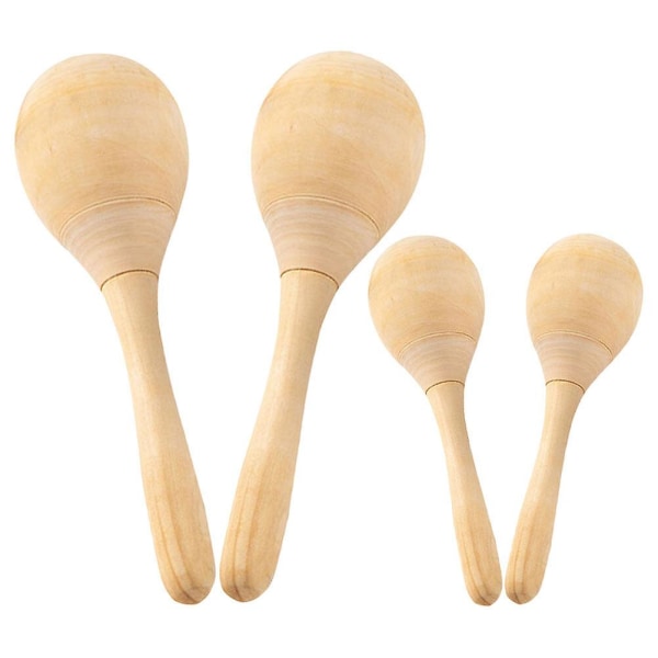 4 st DIY ofärdiga trämaracas festspel musikinstrument tomma sandhammare