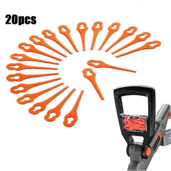 20 STK Erstatningskniver / Blader 20V Trådløs Gresstrimmer FX-E1RT20 - FUXTEC Plastblader For Kantklipper, Happy H