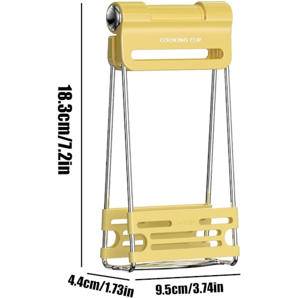 Tenger Hot Pot Tenger, Foldbar Anti-Skoldende Klemme, Justerbar Skål Klemme, Multi-Purpose Husholdning Hot Plate Tenger, Steamer Lifter Picker Kjøkkenverktøy Yellow