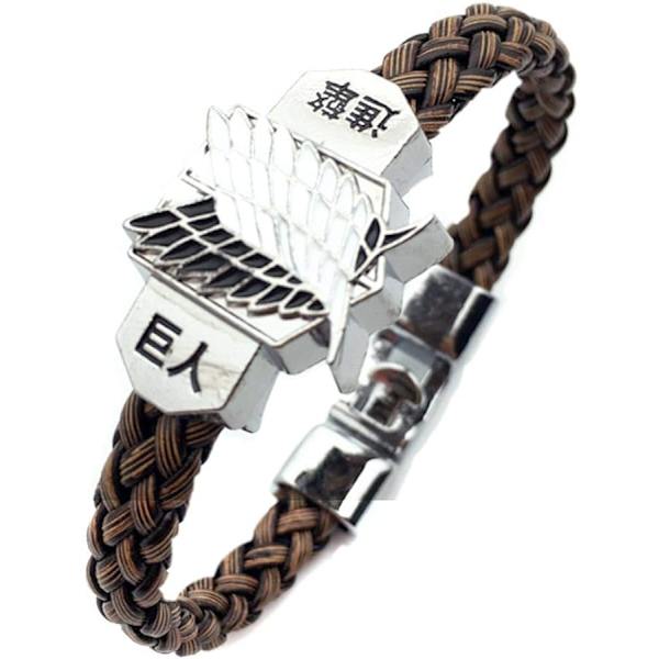 Angrep på Titan Armbånd, Japansk Anime Flettet Armbånd for Menn og Kvinner (Titan)