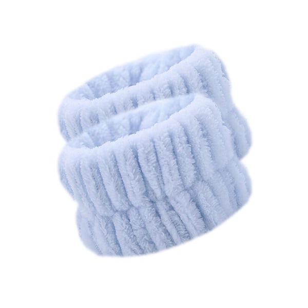 Par med ansiktsvask armbånd håndled spa vask bånd mikrofiber håndled blue One-size