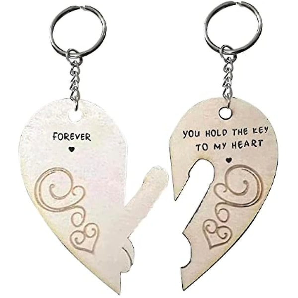 Valentine Par nøkkelring for kjæreste og kjæreste - du holder nøkkelen til mitt hjerte Par nøkkelring for ham og henne