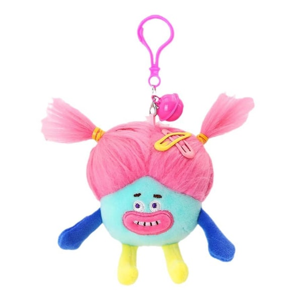 Färgglad tecknad docka rolig stekt hår DIY frisyr ful & söt docka hänge mjuk stoppad flerfärgad docka plysch nyckelring berlocker ryggsäck Pink L