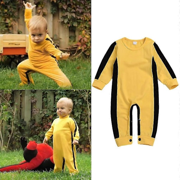 Baby Bruce Lee Dress, Nyfødt Baby Jumpsuit 100