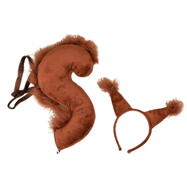 tegneserie ekorn ører form pannebånd hale barn halloween kostyme rekvisita Dark brown