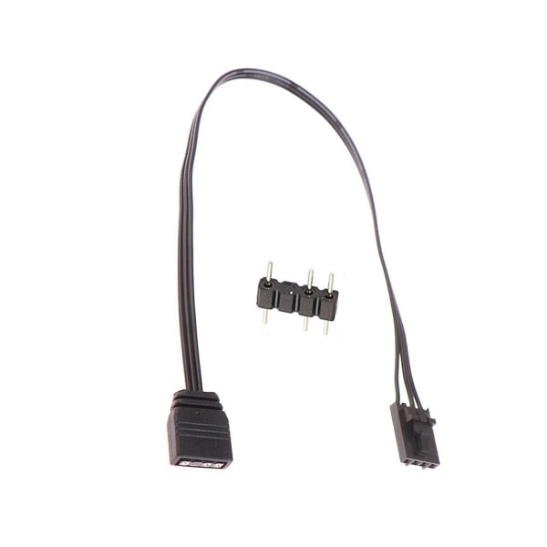 För 4-stifts Rgb till standard Argb 3-stifts 5v adapterkontakt Rgb-kabel 25 cm Black