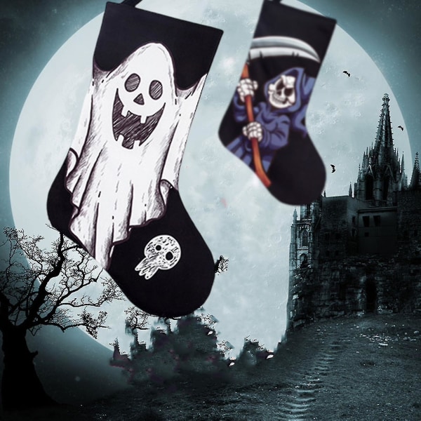 Halloween-koristesukat Juhlakoristeellinen kuitukangas Witch Ghost Printing -lahjapussi Home_ahf B