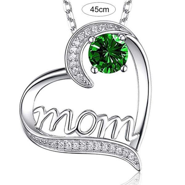 Vedhæng halskæde hult hjerte brev smykker Udsøgt lys glans halskæde til mors dag Green