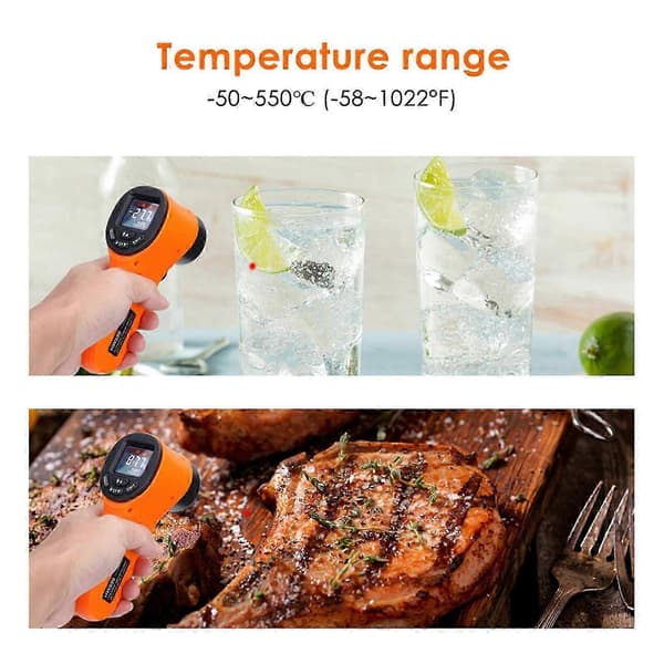 Infrarød digital termometerpistol til pizza, grill og industriel brug Orange