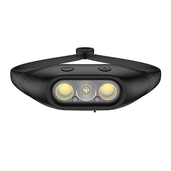 Mini Genopladelig Kraftig Sensor Hovedlys Lampe USB Forlygter Camping Søgelys LED Head Light Black