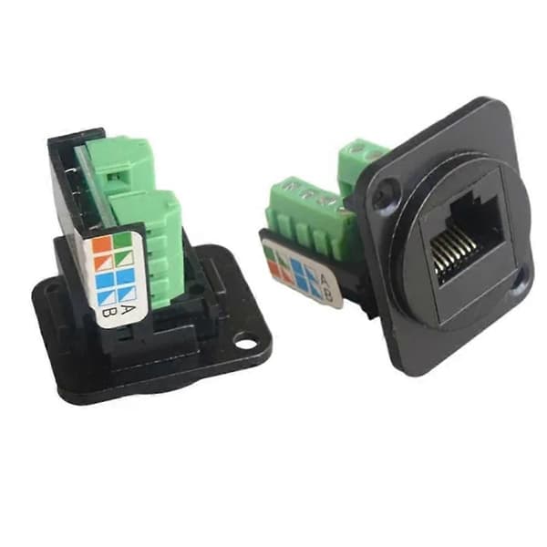 5 RJ45 CAT.5E kabelanslutningar nätverksdatormoduler (svart)
