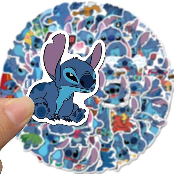 50 stk/sæt Lilo & Stitch Stickers Sæt Tegnefilm Vandtæt telefonflaske Laptop Bagage Decals