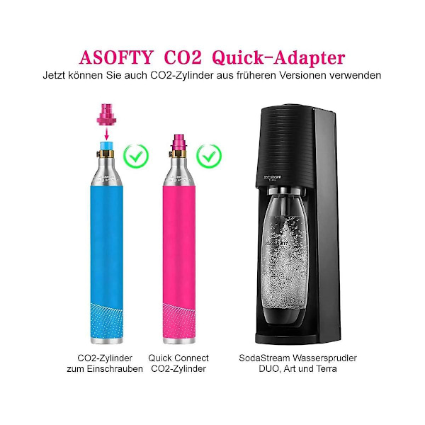 Co2 Quick Adapter Water Carbonator Duo, Art And Terra 425 G sylinteri 60 L puolisuunnikkaan muotoinen kierre Tr2 Photo Color