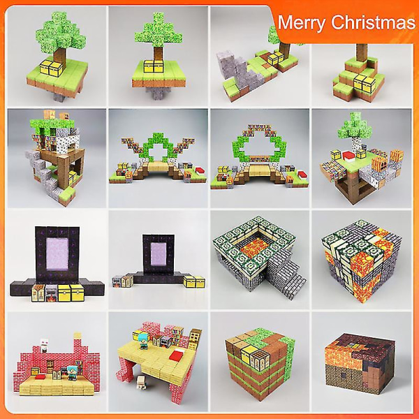 32 stk T042 Heaven Portal Minecraft Magnetiske Byggeklosser Stackable Minifigur Leker Magnet Cube World Set Leker