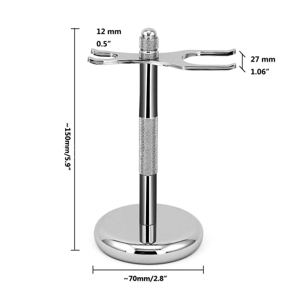 Stativ for barberhøvel og kost, forkrommet rustfritt stål