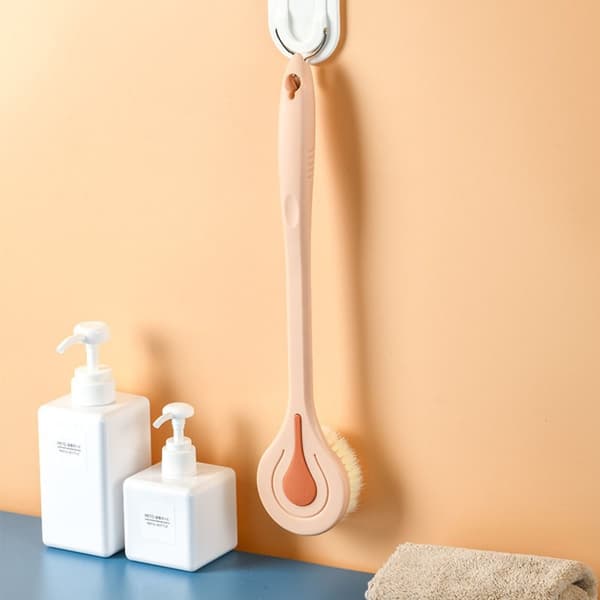 Long Handle Bath Brush, Soft Bristle, Back Scrubber, Bathroom Brush, Mud Back Scrubber Abyss Blue