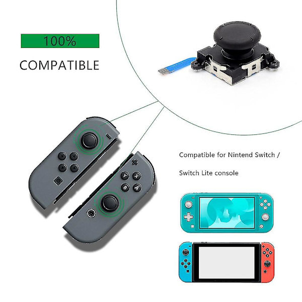 3D Analog Rocker Joycon Ersättning För Ns Gamepad Joy Stick Reparationstillbehör black