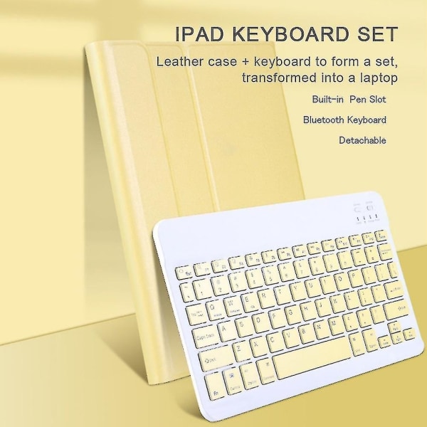 Tastaturetui til Ipad Air 5th Generation 2022/ipad Air 4th Gen 2020 10,9 tommer - [indbygget blyantholder] Aftageligt cover med trådløs Bluetooth