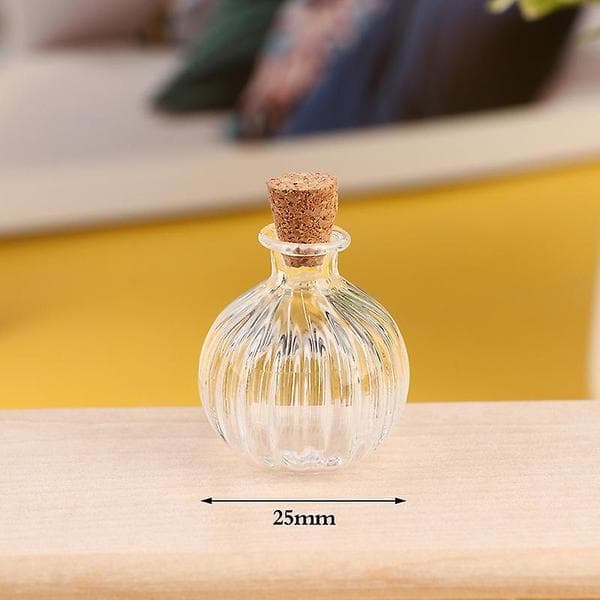 1:12 Dockskåp Miniatyr Glasflaska Korklock Tiny Jar Flaskor Dockhusdekor Transparent 35mm