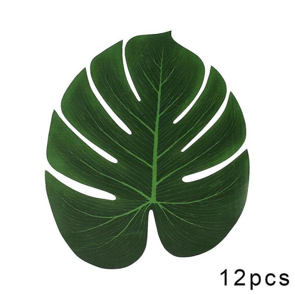 12x Grønn Kunstig Tropisk Monstera Leaf Fake Palm Borddekor W6tczx