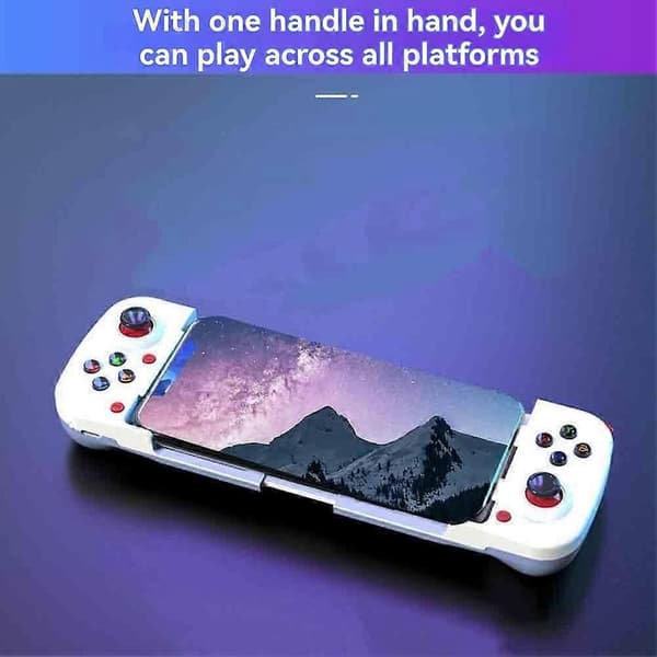 D3 Strækbart Mobilspil Controller 3D Joystick Bluetooth 5.0 Trådløs Gamepad til IPhone IOS Android til PUBG B Red & blue