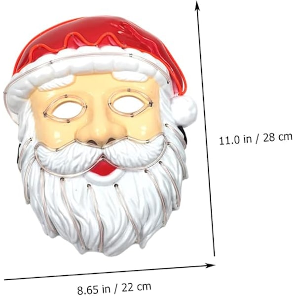 Glødende Maske Julenissen Maske Julerfest Maske Trygg å Bruke Maske Selfie Dekor Maske Lysende Maske Fest Maske Rekvisitt Forestilling Maske Festival Hvit