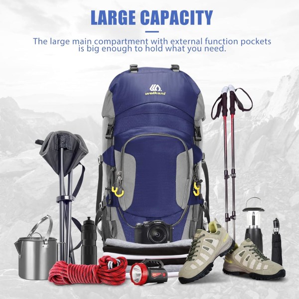 Vandringsryggsäck, 60L Ultralätt ryggsäck för bergsklättring Klättring Trekking Sport Travel Camping