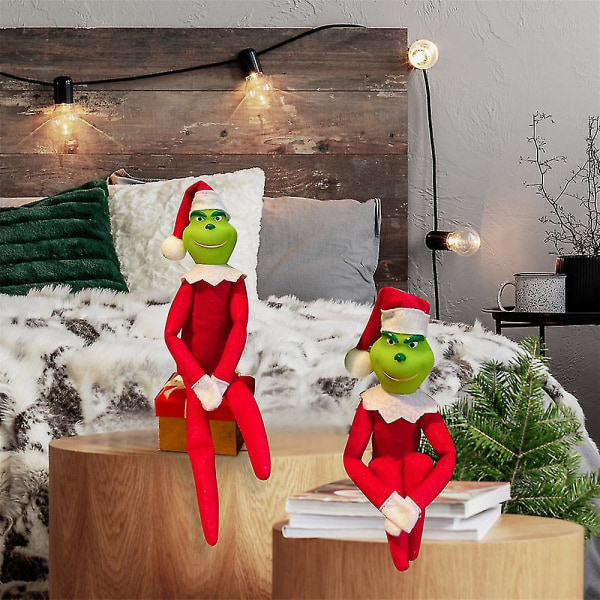 33cm Jule Grinch Plys Legetøj Tegneserie Legetøj Julepynt Ornament Børnegave Red