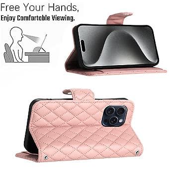 For iPhone 12 Pro Max Diamond Pattern Flip Leather Phone Case with Lanyard Coral Pink