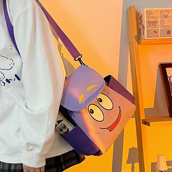 Dora Explorer Ryggsäck Student Skolväska Räddningsväska Med Karta Förskola Leksaker Lila Julgåva Söt Barnpresent Big