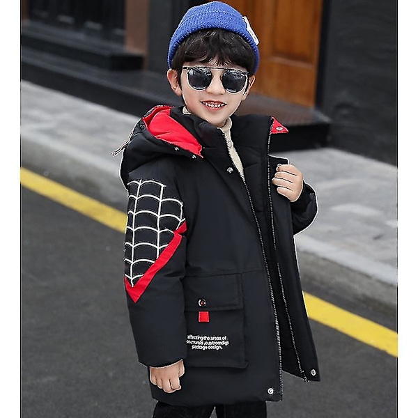 Spider-Man -huppari lapsille, talvi, lämmin takki Black 110cm (3-4years)