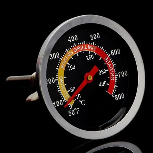 BBQ Røyker Grill Rustfritt Stål Termometer Temperaturmåler 50-400c