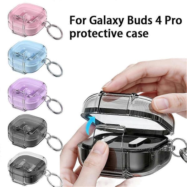 Til Galaxy Buds 4 Pro etui TPU PC klar med aluminiumsspænde til høretelefoner Blue