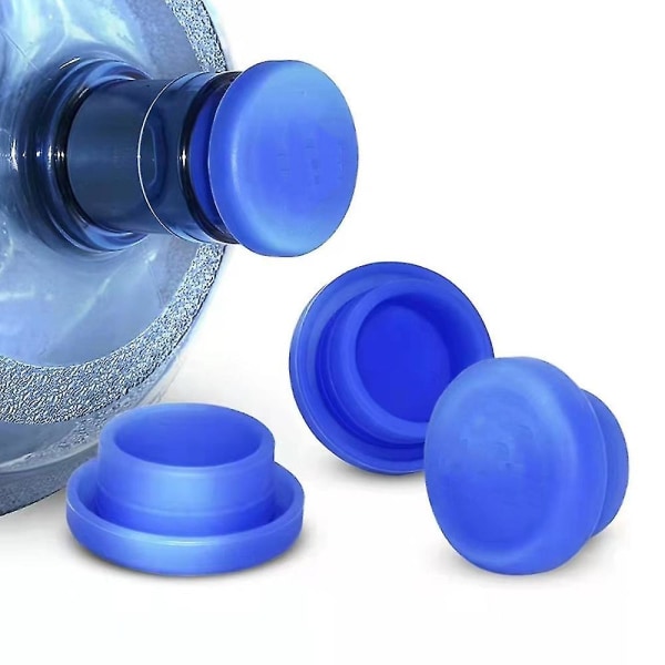 4 kpl 5 gallonan vesikannun kansi Uudelleenkäytettävä vesipullon vaihto silikonikansi, ei läikkyä