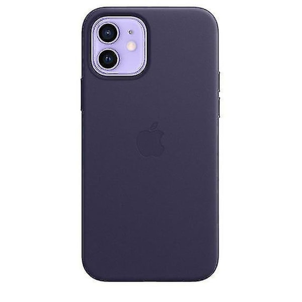 Læder Telefon Etui Til Iphone 12 Mini Læder Etui Med Magsafe Deep Violet