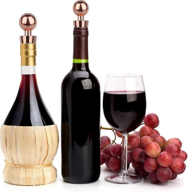 Elegant vinstoppersæt i rustfrit stål - Ideelt til gaver og underholdning