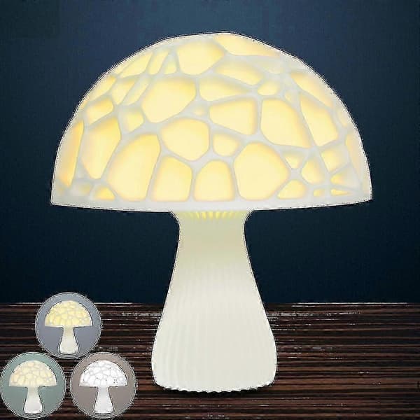 Mushroom Moon Lamp 3D Sopplampe Lys Dekor Nattlys Klappelys