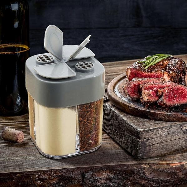 2 st kryddbehållare Kryddburkar Camping Grill Kryddbehållare Kryddflaskor 8,5X6,5 CM Grå